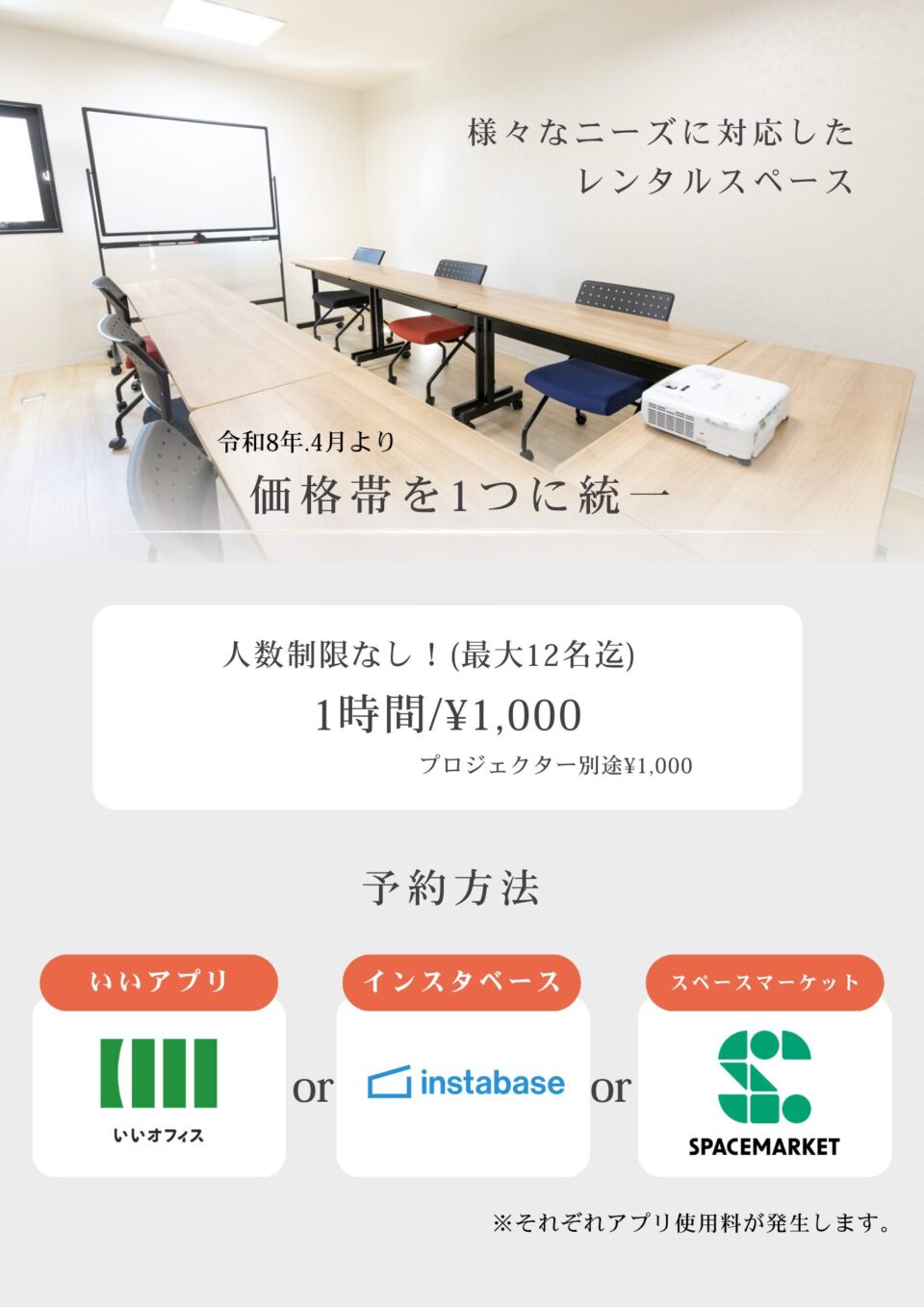 レンタルスペース利用について